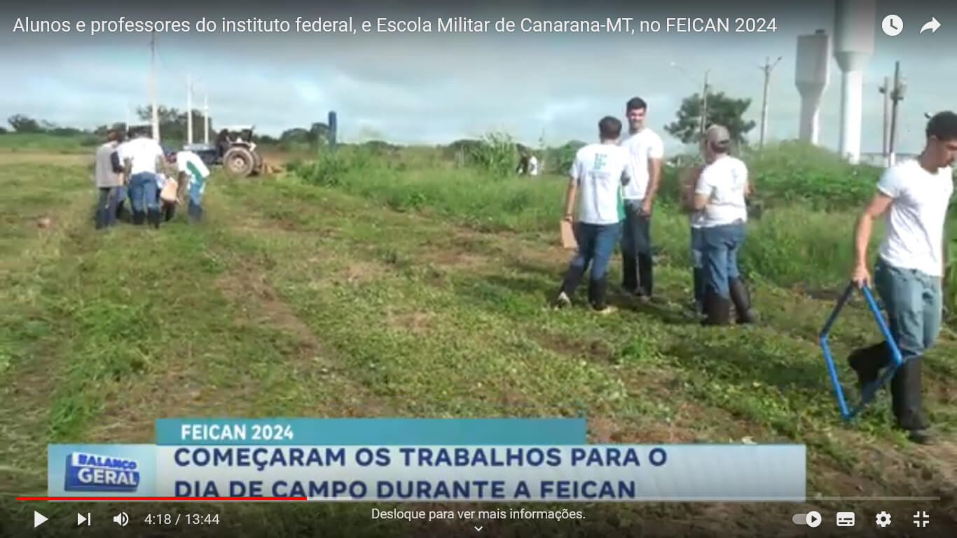 Alunos e professores do instituto federal, e Escola Militar de Canarana-MT, no FEICAN 2024
