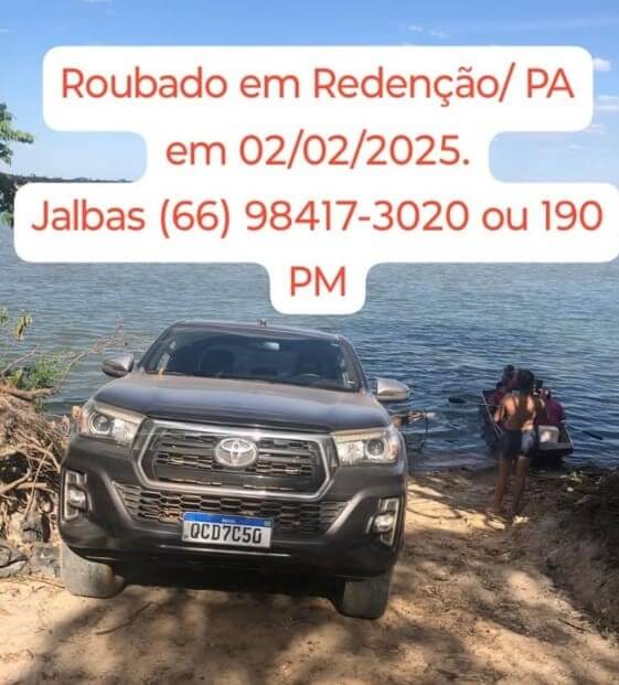 Hilux é furtada a luz do dia em Redenção; proprietário paga recompensa