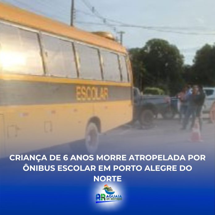 Criança de 6 anos morre atropelada por ônibus escolar perto de escola em Porto Alegre do Norte