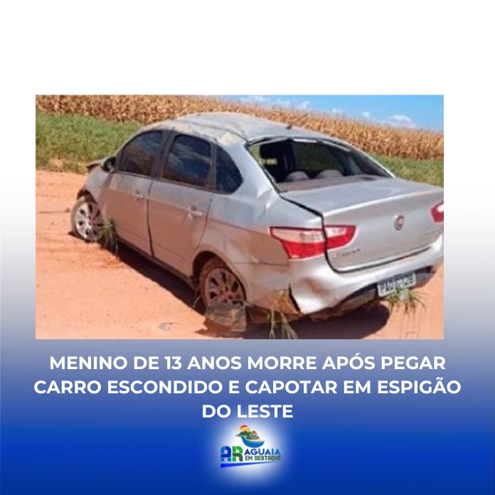 Menino de 13 anos morre após pegar carro escondido e capotar em Espigão do Leste