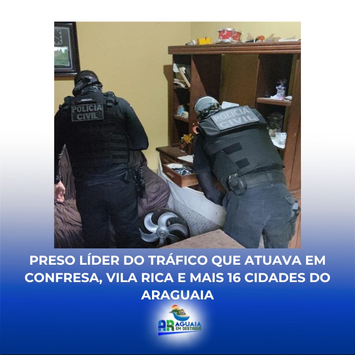 Preso líder do tráfico que atuava em Confresa, Vila Rica e mais 16 cidades do Araguaia