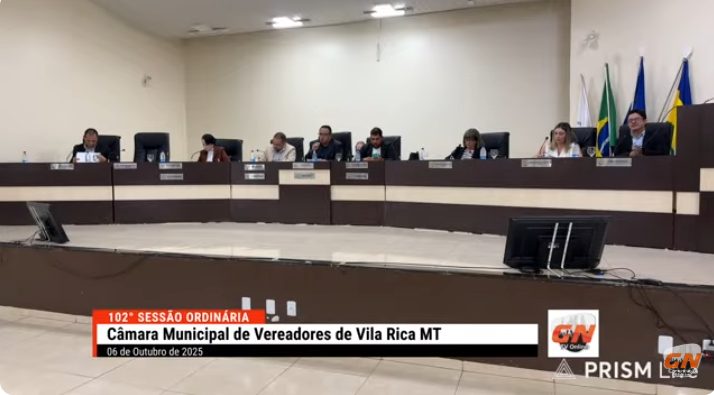 102ª Sessão Ordinária da Câmara Municipal de Vereadores – Vila Rica – MT – 06/10/2025